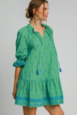 Umgee Full Size Tassel Embroidered Flounce Sleeve Mini Dress Plus Size -Little Loom Store 366b5db6 9691 4f18 9783 e9cd57c27baf Min