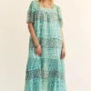 Davi & Dani Multi Floral Square Neck Puff Sleeve Maxi Dress -Little Loom Store 37102c28f7094e81afe05401ac0c04aa Max Origin