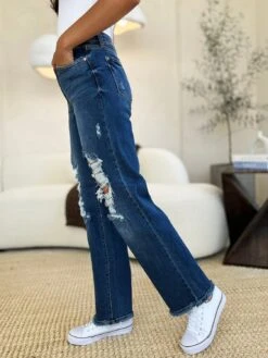 Judy Blue Full Size Mid Rise Distressed Raw Hem Jeans -Little Loom Store 38c0eb98 8516 4dc8 9a03 7150bc906995 Max