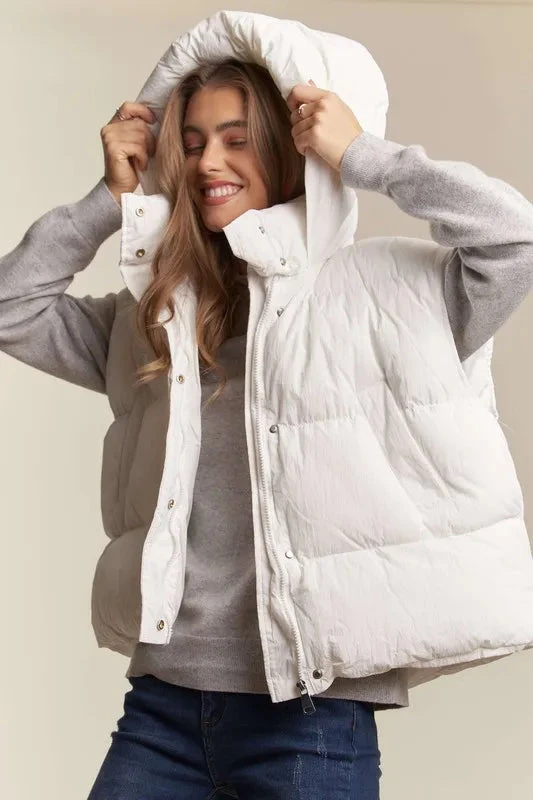 ADORA Casual Puffy Hoodie Vest 4 ADORA Casual Puffy Hoodie Vest - Image 2