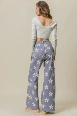 BiBi Flower Printed Side Pocket Wide Pants -Little Loom Store 39a068259aa54236a95b3cf61b93c8be Max Origin