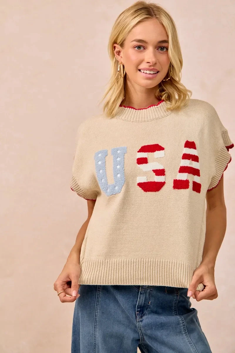 BiBi USA Patchwork Sweater Vest Top With Contrast Detail 7 BiBi USA Patchwork Sweater Vest Top With Contrast Detail - Image 5