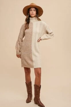 Annie Wear Color Block Turtleneck Sweater Dress -Little Loom Store 3a2f93d4 9432 42d7 accd cecf9d013cc0 Max