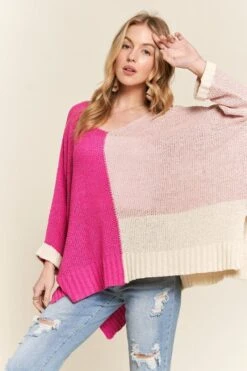 ADORA Side Slit Color Block Long Sleeve Sweater -Little Loom Store 3a608ee1 fcdd 4151 864a f7f9e8586c74 Max