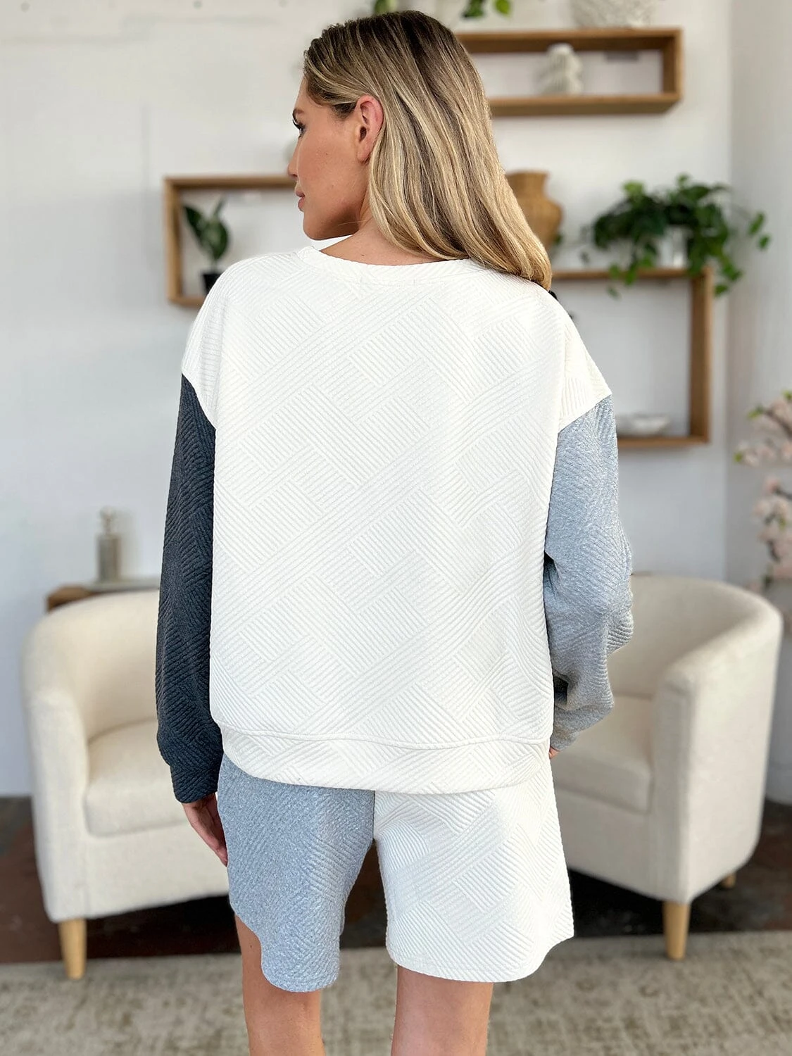 Double Take Full Size Contrast Drop Shoulder Top And Shorts Set 11 Double Take Full Size Contrast Drop Shoulder Top And Shorts Set - Image 9