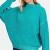 Zenana Exposed Seam Mock Neck Long Sleeve Sweater -Little Loom Store 3bddd284 e0c6 4281 8c16 2ebf6d4f9d34 Max