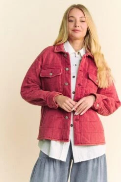 Davi & Dani Quilted Button Down Shacket With Chest Pockets -Little Loom Store 3ce95c06 74d2 4754 977d ac85db940bad Max