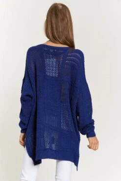 Davi & Dani Openwork Side Slit Drop Shoulder Knit Cover Up -Little Loom Store 3e5e9b44 c26f 41bf a308 f9324482bbf4 Max