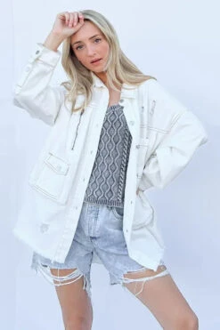 And The Why Distressed And Washed Button Down Denim Shacket -Little Loom Store 3e60de7d19ec421d9818f4cab34bcb46 Max Origin