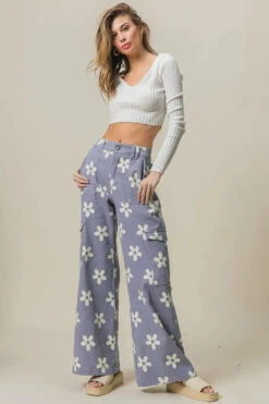 BiBi Flower Printed Side Pocket Wide Pants -Little Loom Store 3ea03ce797ac4f35b3ac6127b22f31e9 Max Origin