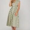 She + Sky Front Zip Polka Dots Cap Sleeve Midi Dress -Little Loom Store 3f56c5a3 0077 4eed 9ef0 8a0f008c482e Max