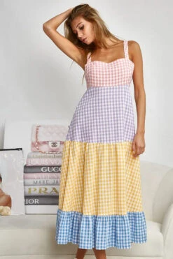 BiBi Color Block Tiered Gingham Dress 19 BiBi Color Block Tiered Gingham Dress -Little Loom Store 41a21fcfb0b34035aa647ae2b7bf2932 Max Origin