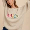 Annie Wear HELLO Embroidered Raglan Sleeve Sweater -Little Loom Store 41f46751 f9f2 405b b04e 3a2bcdda1879 Max