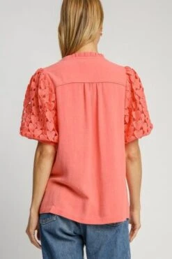 Umgee Full Size Heart Lace Sleeve Ruffle Collar Top Plus Size -Little Loom Store 4338a228 24f6 48e7 beb3 b3c4f1f24828 Min