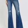 RISEN Distressed Button-Fly Flare Jeans -Little Loom Store 43794f45 e4ab 4877 8a9b fa2de744edca Max