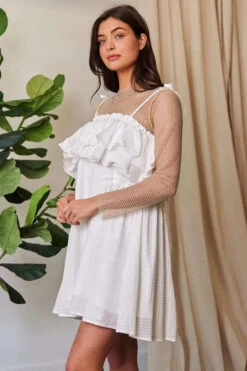 Davi & Dani Textured Jacquard Checker Fabric Ruffled Dress -Little Loom Store 437fa18241234361b83f998a688ab5fe Max Origin