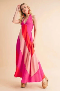 Aemi+Co Color Block Sleeveless Maxi Dress