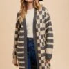 Annie Wear Checkered & Striped Open Front Long Sleeve Cardigan -Little Loom Store 452f1ed9 2f87 4adb 86b5 340272338593 Max