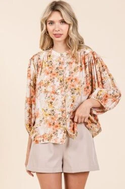 Mittoshop Flower Print Batwing Sleeve Button Down Blouse -Little Loom Store 459de3fc 5931 4238 ae60 43a566e12631 Min