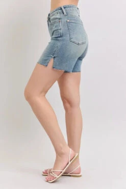 Judy Blue High Waist Vintage Wash Side Slit Denim Shorts -Little Loom Store 45c9909c55fc4552b4f6a1b249296d66 Max Origin
