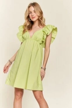 ADORA Smocked Back Ruffled Cap Sleeve Babydoll Dress -Little Loom Store 464b6174 769a 42db b8d3 c68fbd67e59a Min