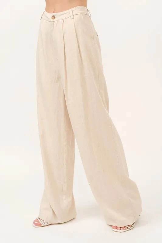 And The Why High-Rise Wide Leg Linen Blended Pants 5 And The Why High-Rise Wide Leg Linen Blended Pants - Image 3