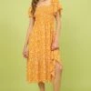 Mittoshop Flower Print Flutter Sleeve Smocked Midi Dress -Little Loom Store 477c83df 65e7 4b02 bcd0 bb14a29daa8e Min