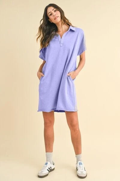 Annie Wear Mineral Washed Johnny Collar Short Sleeve Dress 6 Annie Wear Mineral Washed Johnny Collar Short Sleeve Dress - Image 4