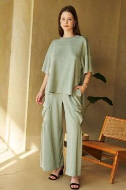Davi & Dani Drawstring Ruched Detail Wide Leg Pants -Little Loom Store 47ec4f1a 4c37 4e99 96cb 84984864fe4a Max