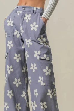 BiBi Flower Printed Side Pocket Wide Pants -Little Loom Store 488a095c367c4670bc62cfcff476004e Max Origin