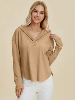 Double Take Full Size High-Low Dropped Shoulder Long Sleeve Hoodie -Little Loom Store 48d0f74e 3494 47a8 b3d5 a41f08407970 Max