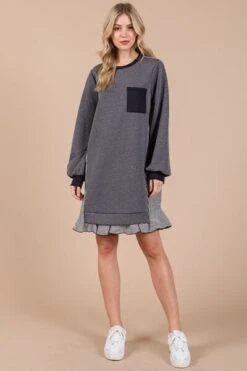 Ces Femme Striped Patchwork Round Neck Terry Sweatshirt Dress -Little Loom Store 4904afef 4cbe 4d6b 8b6d 5ff4d8cb56da Min