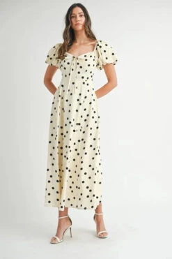MABLE Polka Dot Puff Sleeve Midi Dress -Little Loom Store 49774113562345f9b034f9aaa13fee36 Max Origin