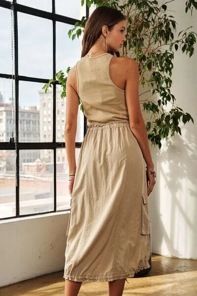 ADORA Drawstring Sleeveless Washed Dress 8 ADORA Drawstring Sleeveless Washed Dress - Image 6