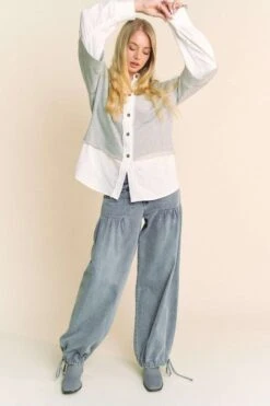 Davi & Dani Faux Layered French Terry Contrast Top -Little Loom Store 49c20994 c913 4b81 b7a3 8df8b0987683 Max