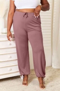 Basic Bae Full Size Soft Rayon Drawstring Waist Pants With Pockets -Little Loom Store 49c2a54c99be424382b45a50af86c80e Min