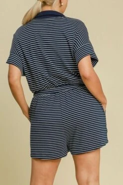 Umgee Full Size Half Zip Striped Romper Plus Size -Little Loom Store 4a22f5a4 c410 46e5 868c 6ff4d7ba8dd7 Min