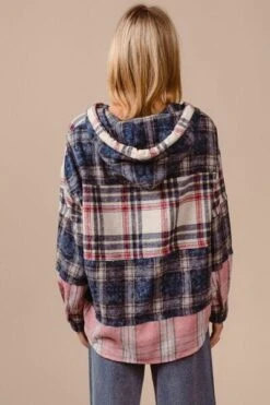 BiBi Drawstring Plaid Drop Shoulder Hoodie -Little Loom Store 4b22aed7 ba70 405c aca3 5ca090e2c803 Min