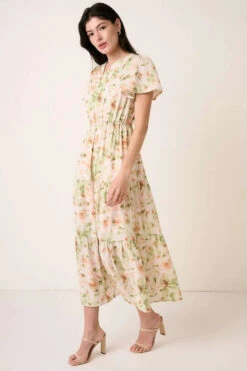 Mittoshop Flower Print Flutter Sleeve V Slit Maxi Dress -Little Loom Store 4c01ff849c3142e3b5a3dade0339102f Max Origin