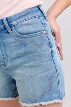 Judy Blue High Waist Western Embroidery Detail Cut Off Denim Shorts 19 Judy Blue High Waist Western Embroidery Detail Cut Off Denim Shorts -Little Loom Store 4c8394776ed04e01bdf27f97fbb62acc Max Origin