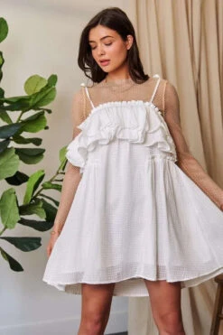 Davi & Dani Textured Jacquard Checker Fabric Ruffled Dress -Little Loom Store 4d4ffd0932de45a4b17ca701dd0b4cfa Max Origin