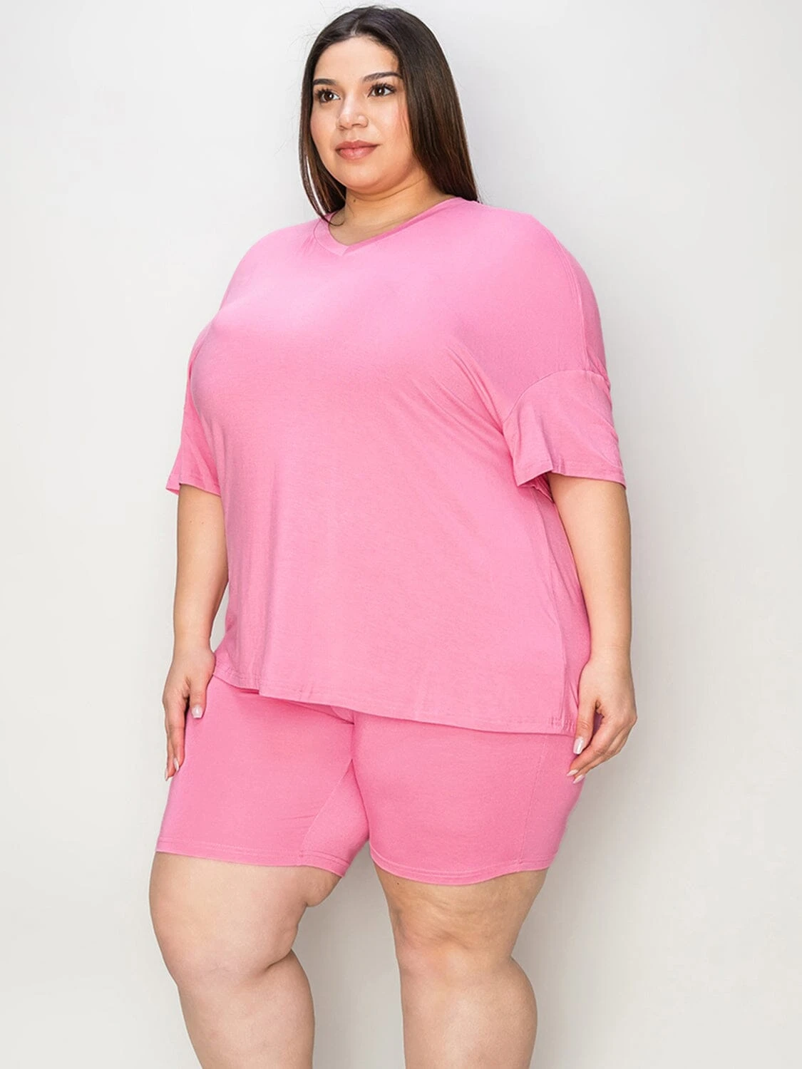Basic Bae Full Size V-Neck Drop Shoulder T-Shirt And Shorts Set 9 Basic Bae Full Size V-Neck Drop Shoulder T-Shirt And Shorts Set - Image 7