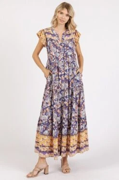 Mittoshop Floral Ruffled Notched Cap Sleeve Maxi Dress -Little Loom Store 4ebaad58 4438 4422 8c50 3b4618f85d98 Min