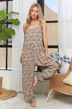 Adora Floral V-Neck Spaghetti Strap Overalls -Little Loom Store 4f8d2724 b6e5 4c1e 8c22 78901f0b47a1 Min