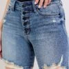 Judy Blue Button Fly Mid Length Denim Shorts W/ Destroy -Little Loom Store 521a135f47b24c13a50f1cb2288b4e49 Max Origin