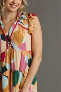 Umgee Full Size Button Detail Ruffle Sleeve Mini Dress Plus Size -Little Loom Store 52362632 3d90 4200 b61b e27bcbcf3899 Min