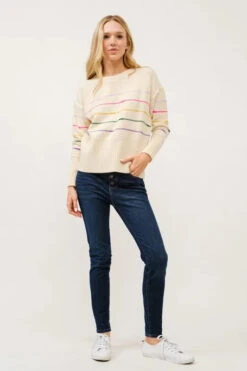 And The Why Multi Striped Pullover Sweater Top -Little Loom Store 527ea58313574b0ebdea7792edba7c1b Max Origin