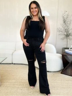 Judy Blue Full Size High Waist Distressed Flare Jeans -Little Loom Store 54a64e05 5264 4f12 a23c e88381ba6092 Max