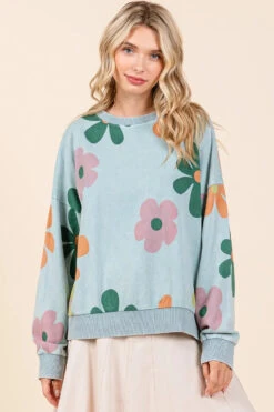Mittoshop Mineral Wash Flower Print French Terry Sweatshirt -Little Loom Store 5546cd19f5a3469086533cc35c8c70a1 Max Origin