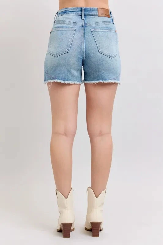 Judy Blue High Waist Western Embroidery Detail Cut Off Denim Shorts 7 Judy Blue High Waist Western Embroidery Detail Cut Off Denim Shorts - Image 5